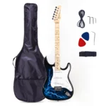 GROTE WATER TRANSFER PRINTING ELECTRIC GUITAR WITH GIGBAG PICKS (BLUE)